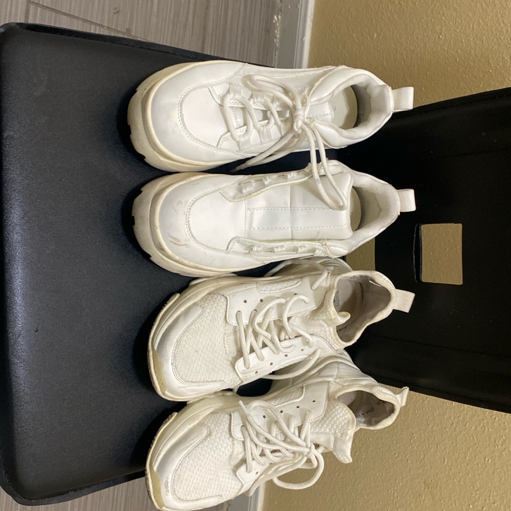 Steve Madden and madden girl all whites tennis shoes for Both men and women’s